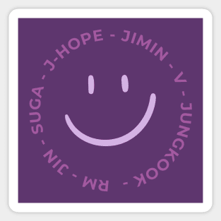 BTS Names - Happy Smile Face Sticker